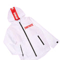 White - Back - Fortnite Boys Back Strip Logo Raincoat