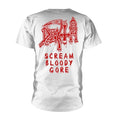 White - Back - Death Unisex Adult Scream Bloody Gore T-Shirt