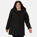 Black - Pack Shot - Regatta Womens-Ladies Serleena II Faux Fur Insulated Winter Parka