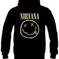 Black - Front - Nirvana Unisex Adult Smiley Pullover Hoodie