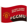 Red-Black - Front - Manchester United FC Glory Glory Man United Slogan Flag