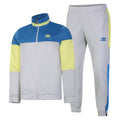 Lunar Rock-Vallarta Blue-Sunny Lime - Front - Umbro Mens Diamond Knitted Tracksuit