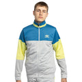 Lunar Rock-Vallarta Blue-Sunny Lime - Side - Umbro Mens Diamond Knitted Tracksuit