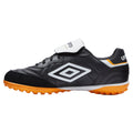 Black-White-Bright Marigold - Back - Umbro Mens Speciali Eternal Leather Astro Turf Trainers