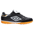 Black-White-Bright Marigold - Front - Umbro Mens Speciali Eternal Leather Astro Turf Trainers